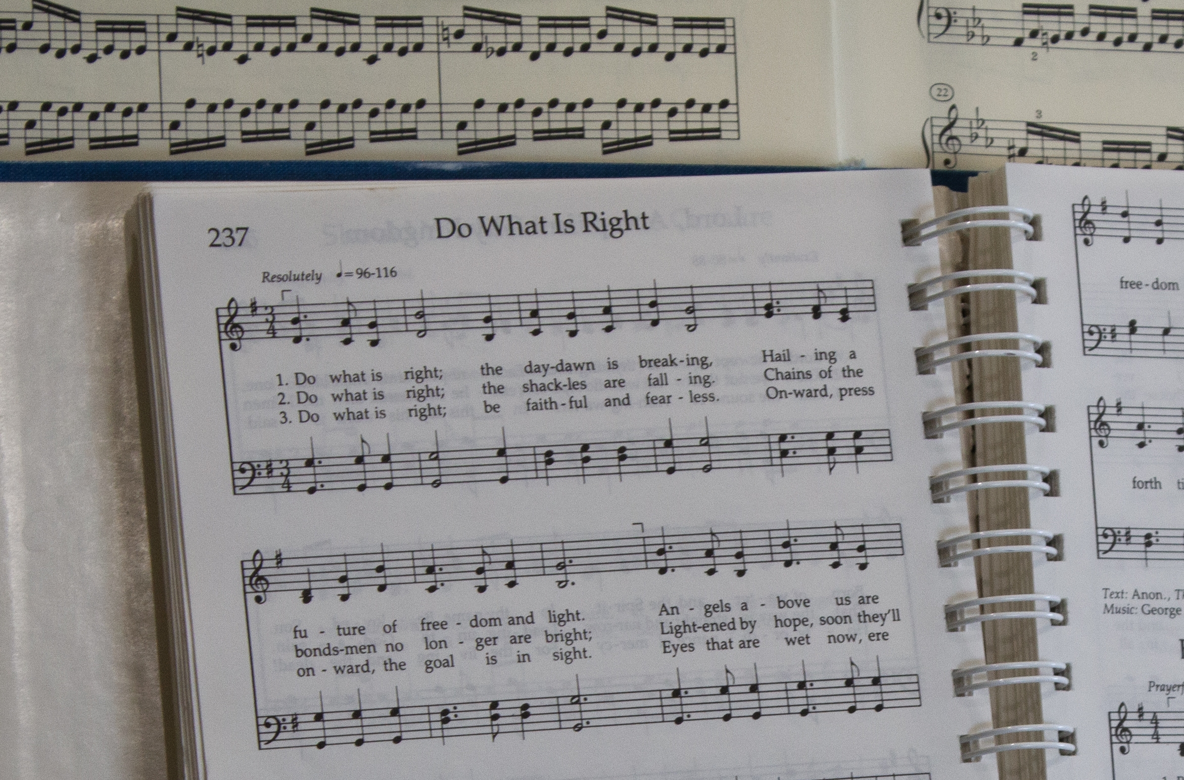 This hymn, here on the piano of one of the leaders of Mormon Women for Ethical Government, is cited as inspiration by one of the plaintiffs in the case that is forcing Utah lawmakers to redistrict.